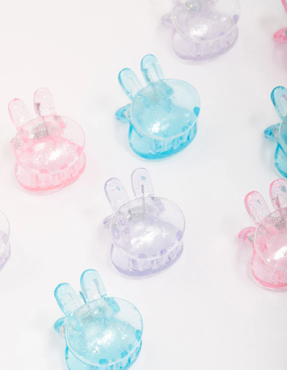 Kids Pastel Bunny Mini Hair Claw Clip 10-Pack - Image 2