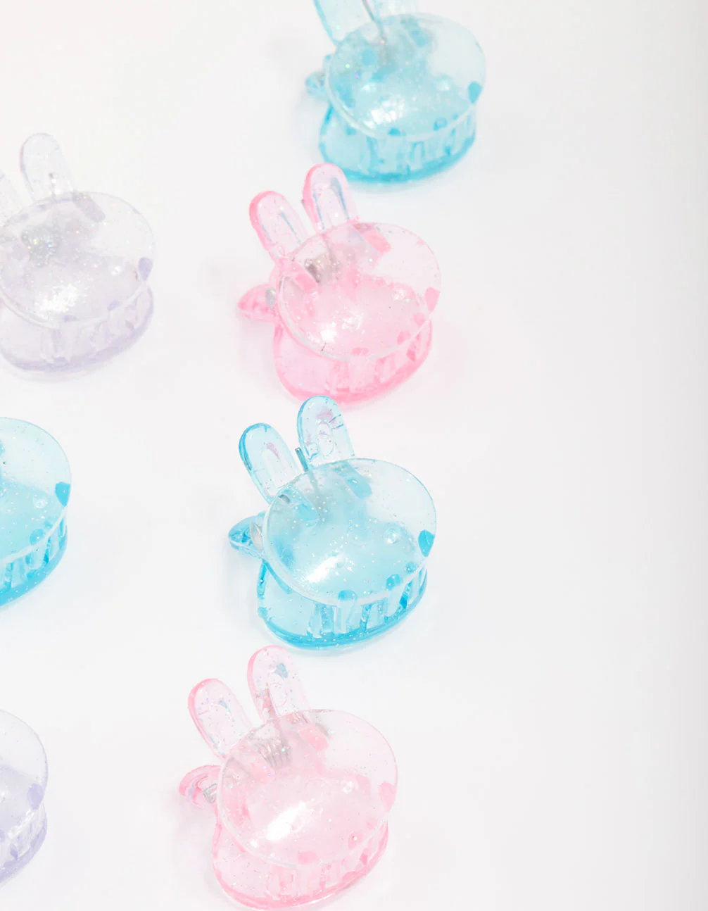 Kids Pastel Bunny Mini Hair Claw Clip 10-Pack - Image 3