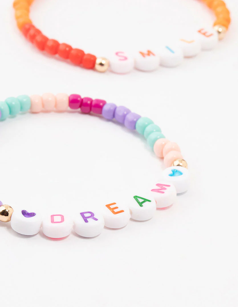 Kids Rainbow Beaded Stretch Bracelet Pack - Image 2