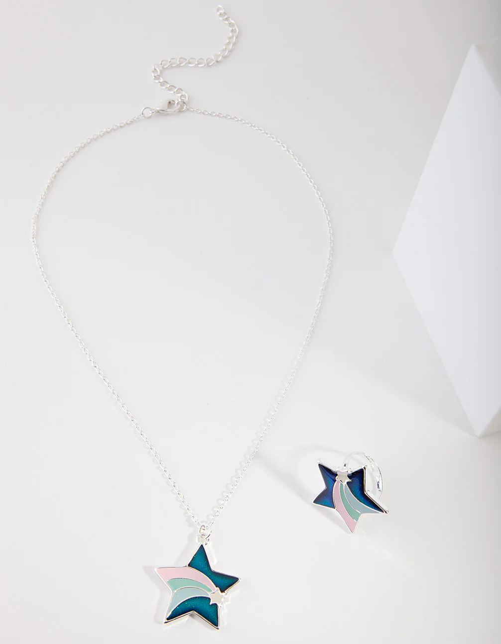 Kids Silver Star Mood Ring & Necklace - Image 2