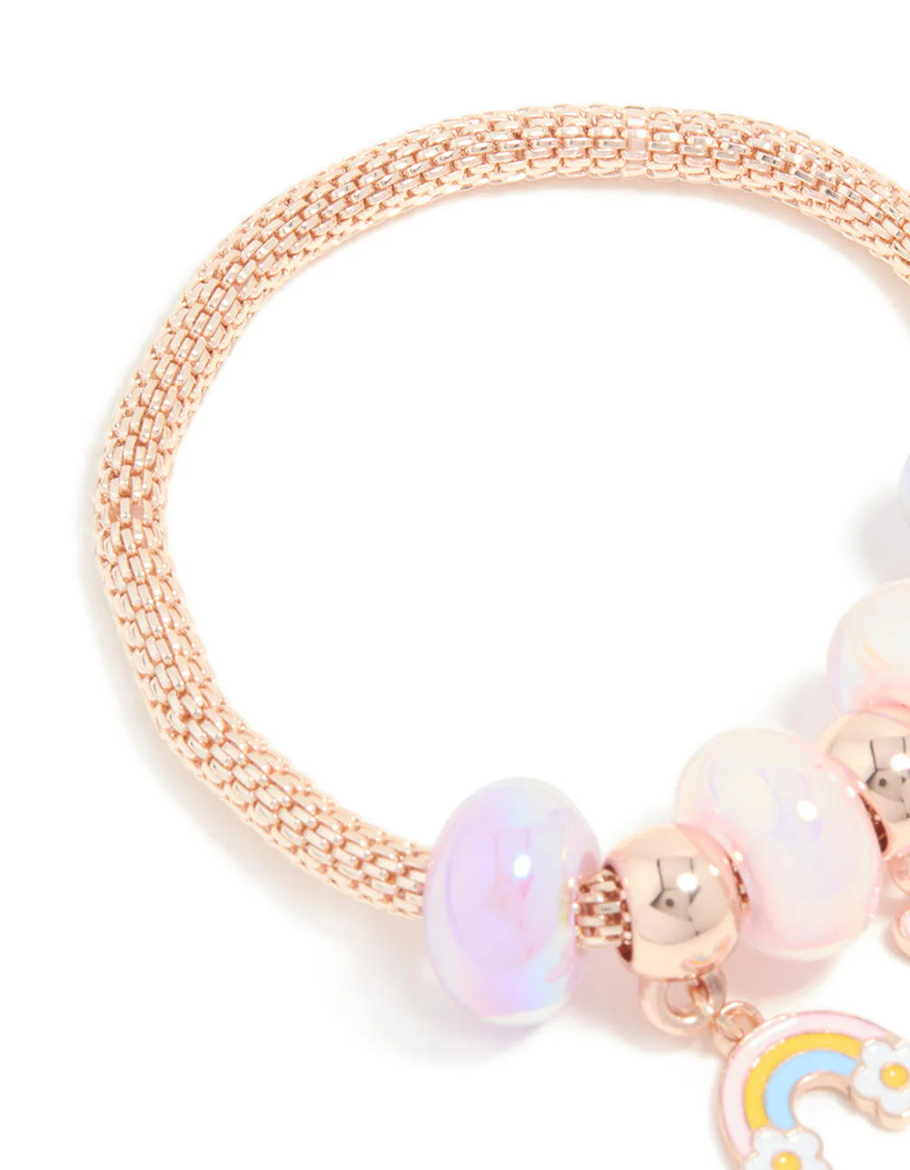 Kids Rose Gold Bunny Easter Egg Charm Bracelet & Ring Set - Image 3