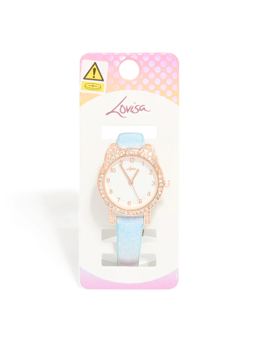Kids Rose Gold Diamante Rainbow Watch - Image 3