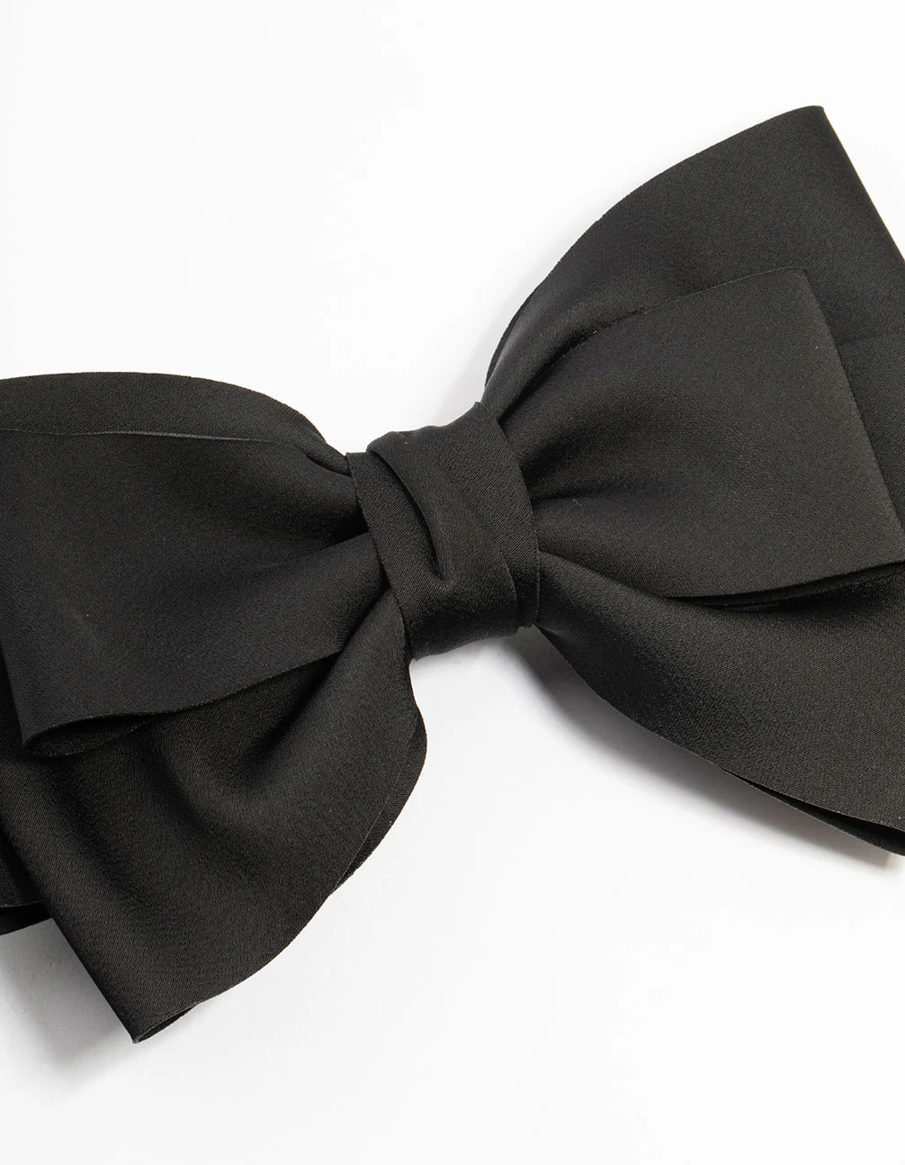 Large Black Fabric Bow Clip - Image 2