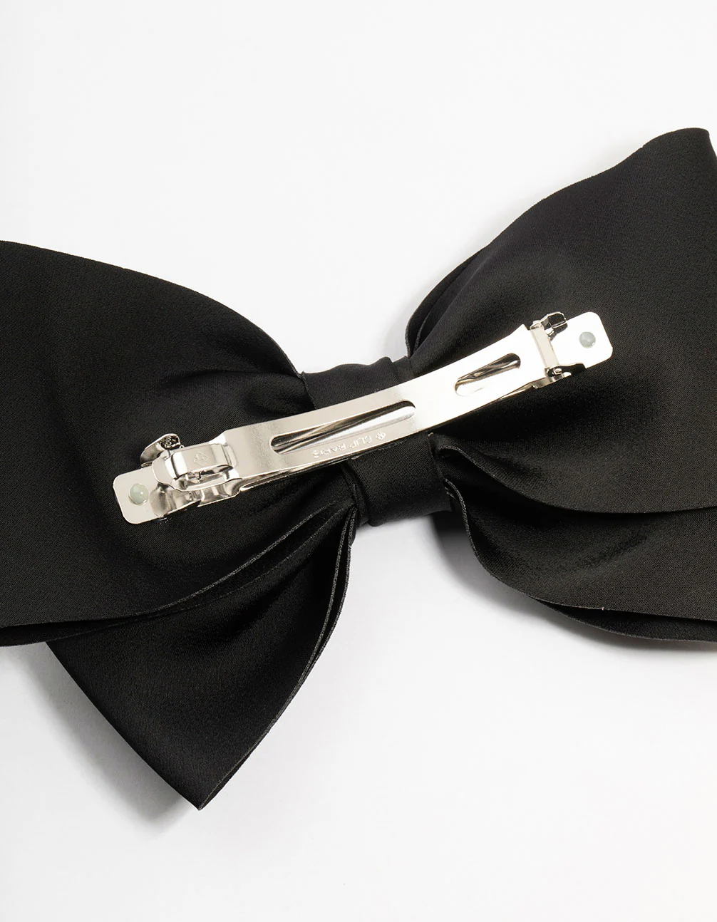 Large Black Fabric Bow Clip - Image 3