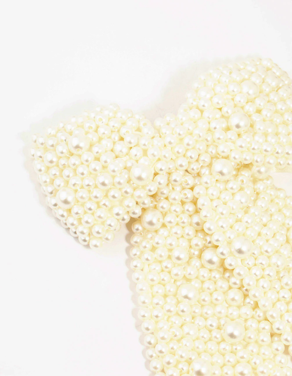 Classic Fabric Pearl Bow Clip - Image 2