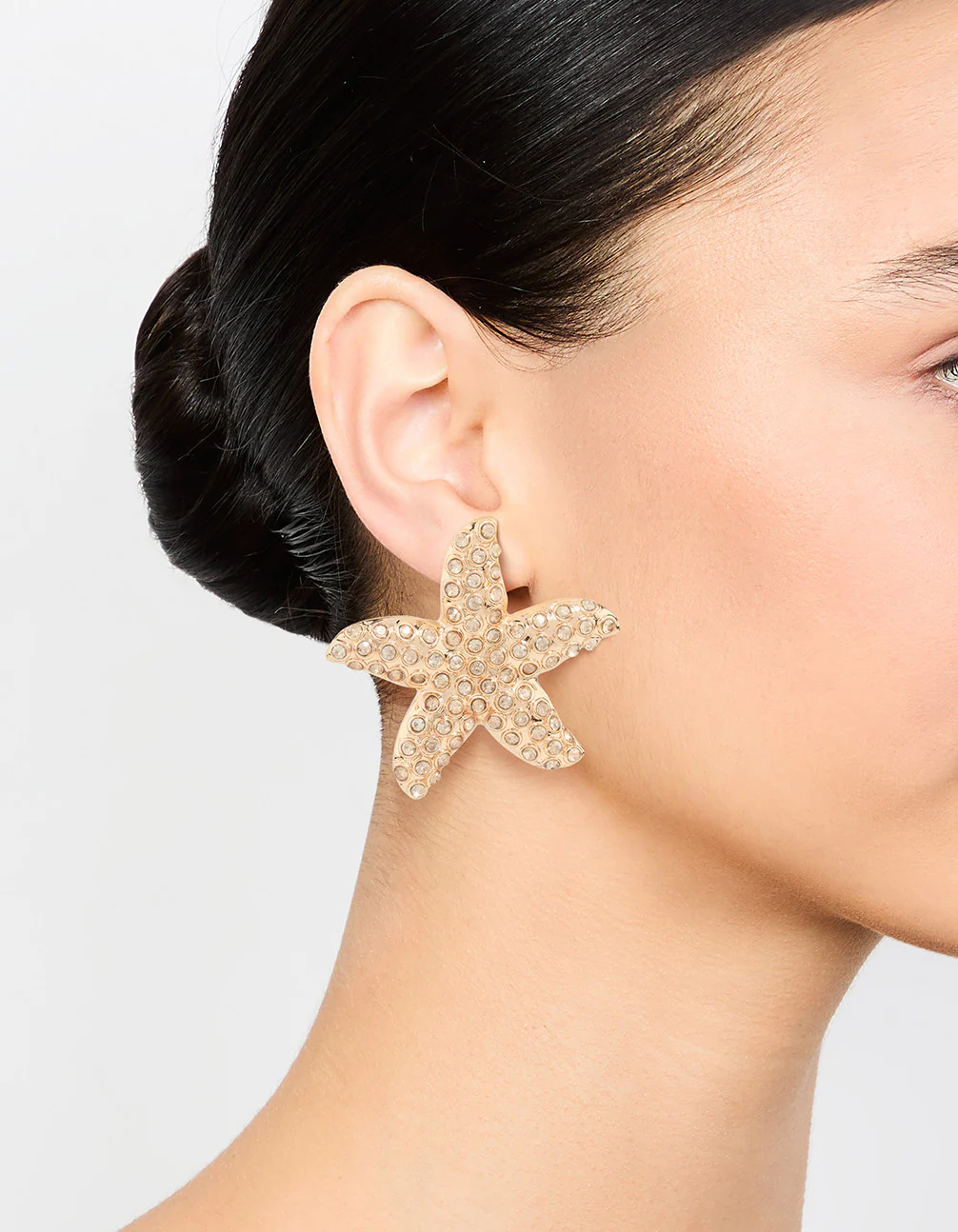 Large Diamante Starfish Stud Earrings - Image 3
