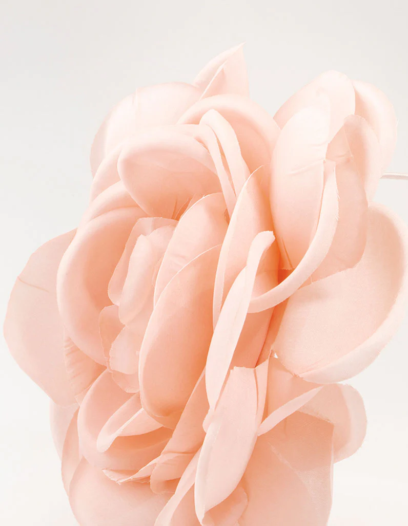Large Pink Fabric Flower Headband - Image 2