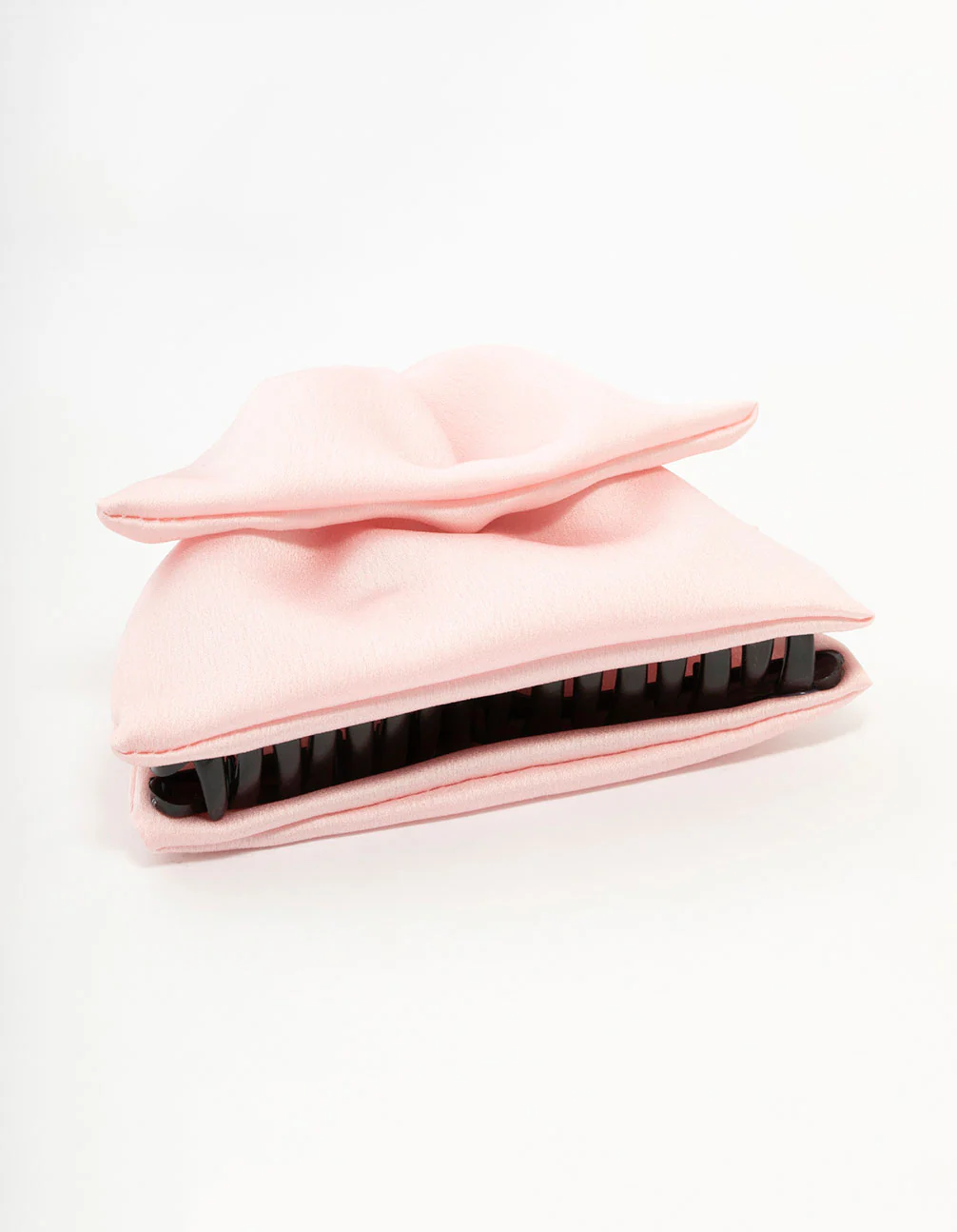 Pink Fabric Front Bow Claw Clip - Image 2