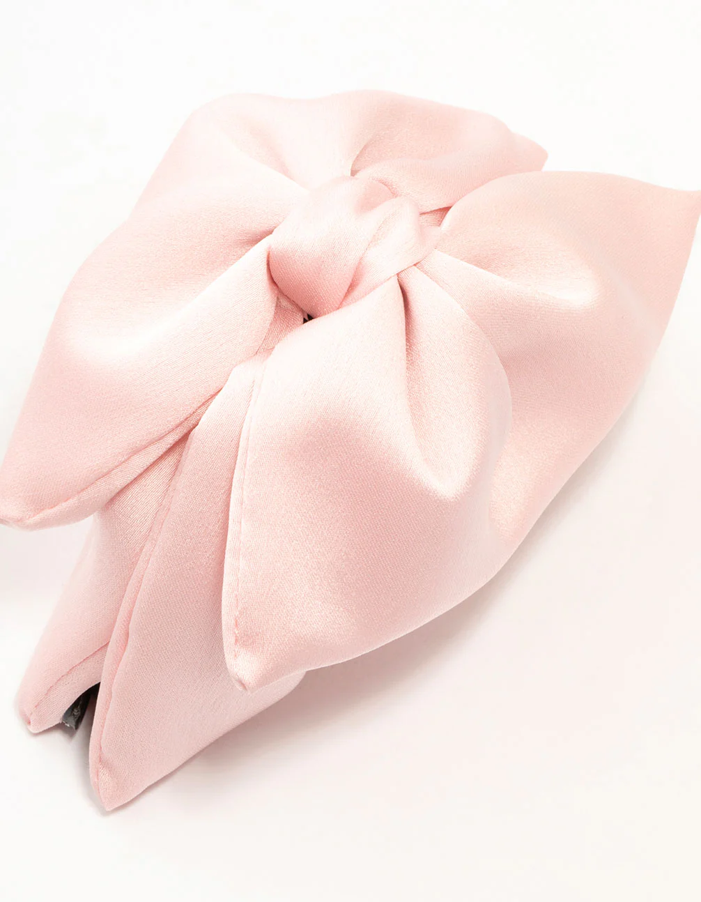 Pink Fabric Front Bow Claw Clip - Image 3