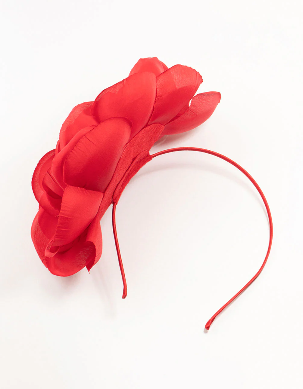Large Red Fabric Flower Headband - Image 3