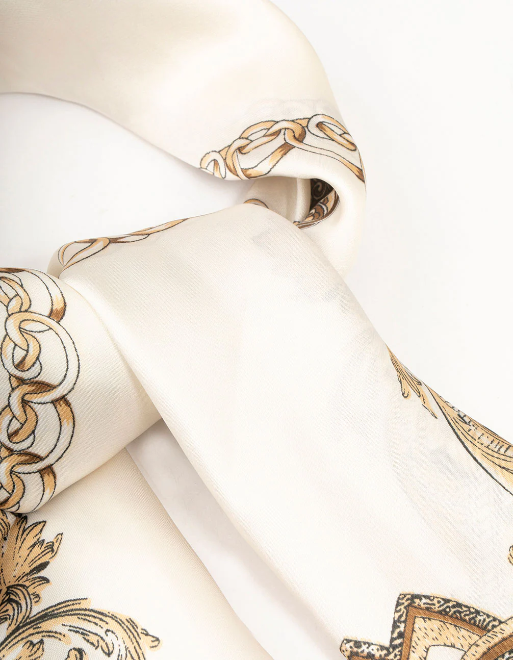 Leopard & Chain Fabric Scarf - Image 2