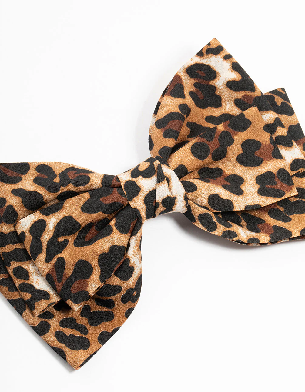 Leopard Print Fabric Bow Clip - Image 2