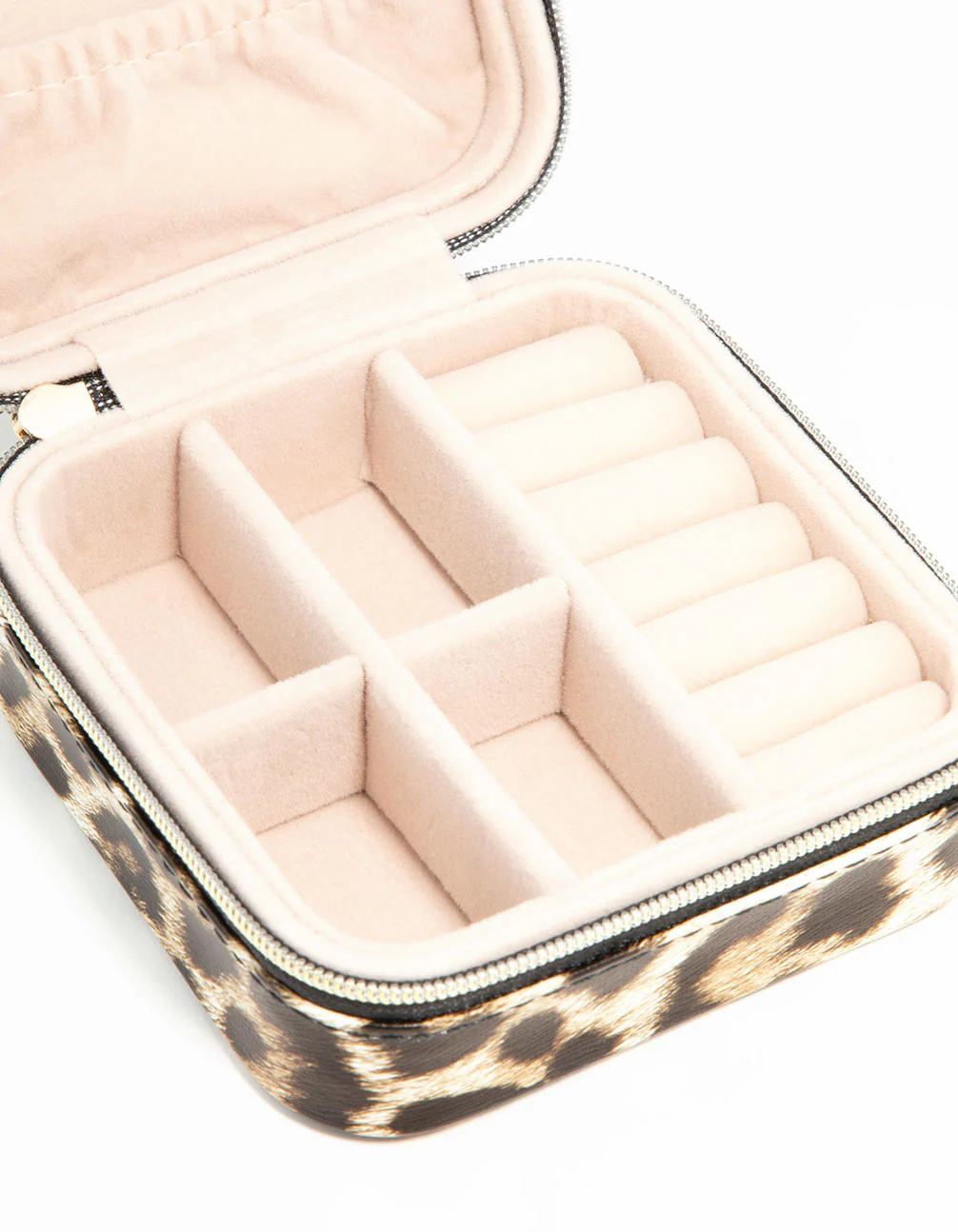 Leopard Print PU Leather Square Jewellery Case - Image 2