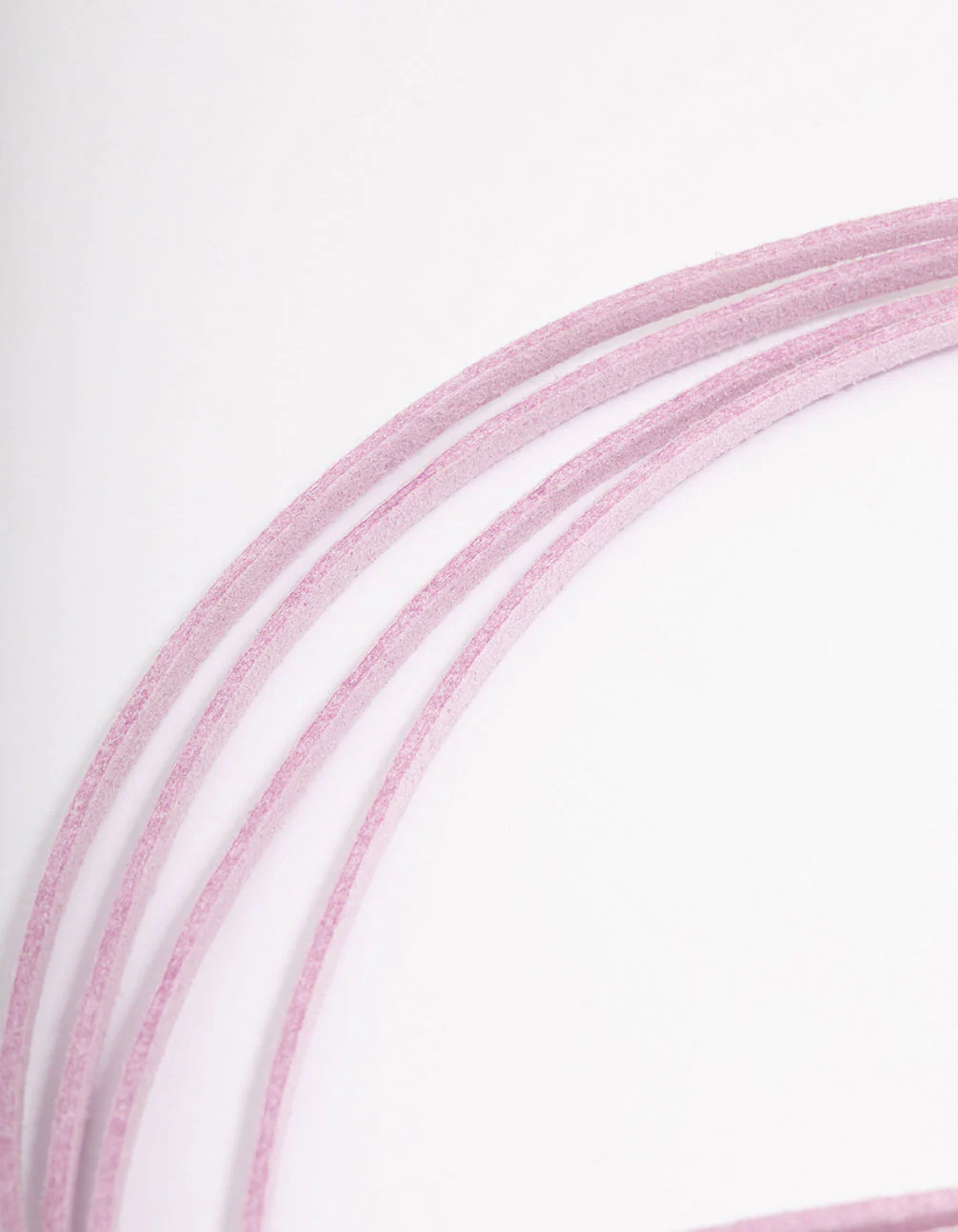 Lilac Fabric Wrapped Cord Pearl Choker - Image 3