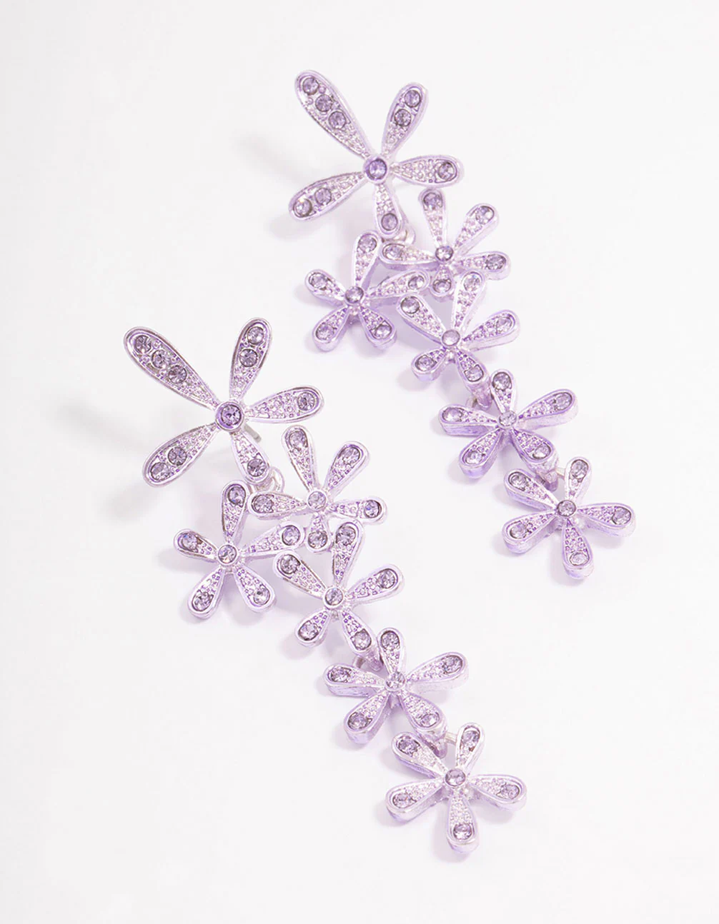 Lilac Flower Cluster Drop Earrings