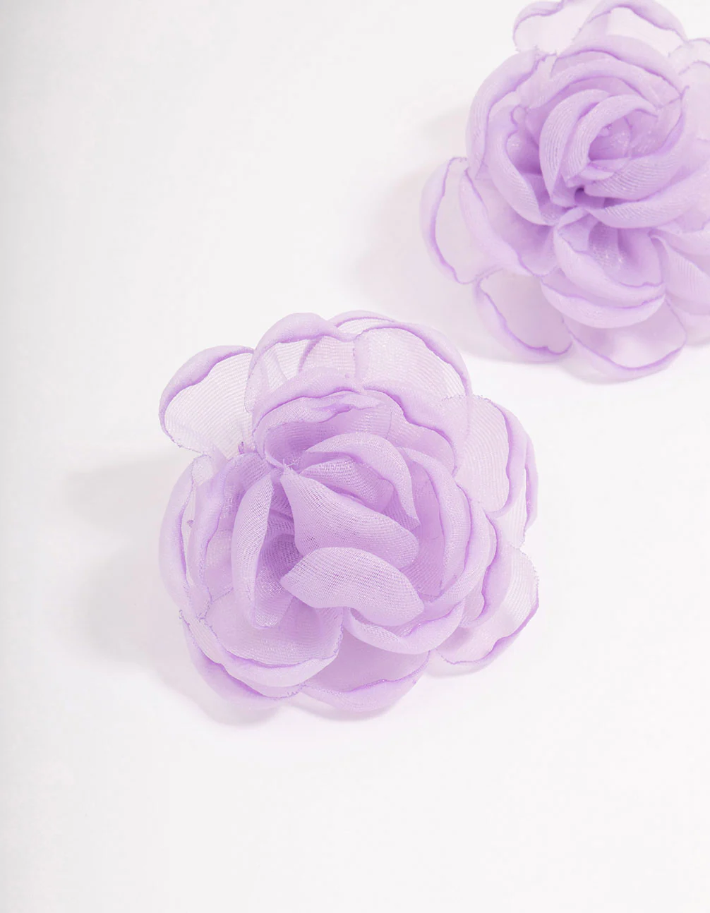 Lilac Flower Petal Stud Earrings - Image 2