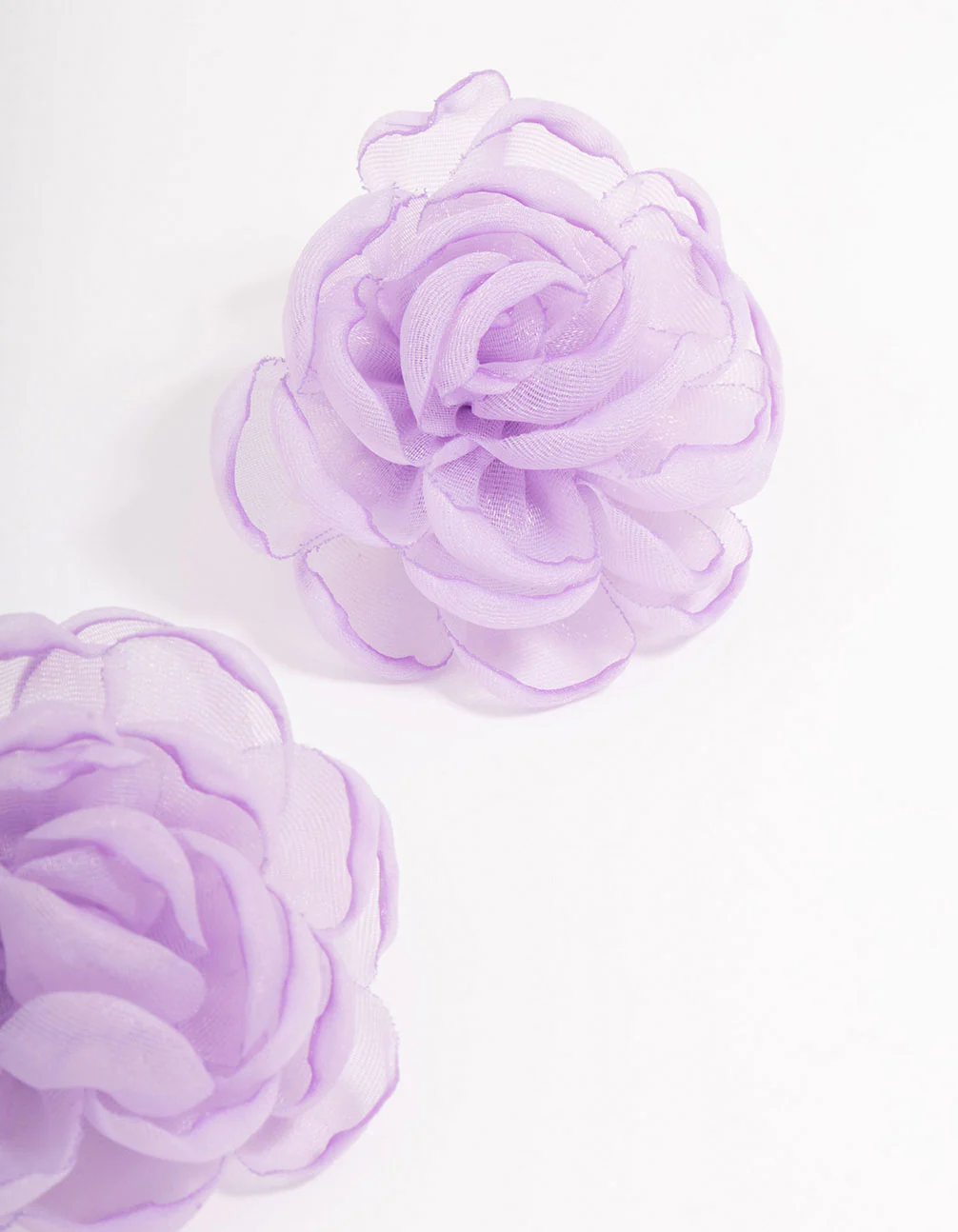 Lilac Flower Petal Stud Earrings - Image 3