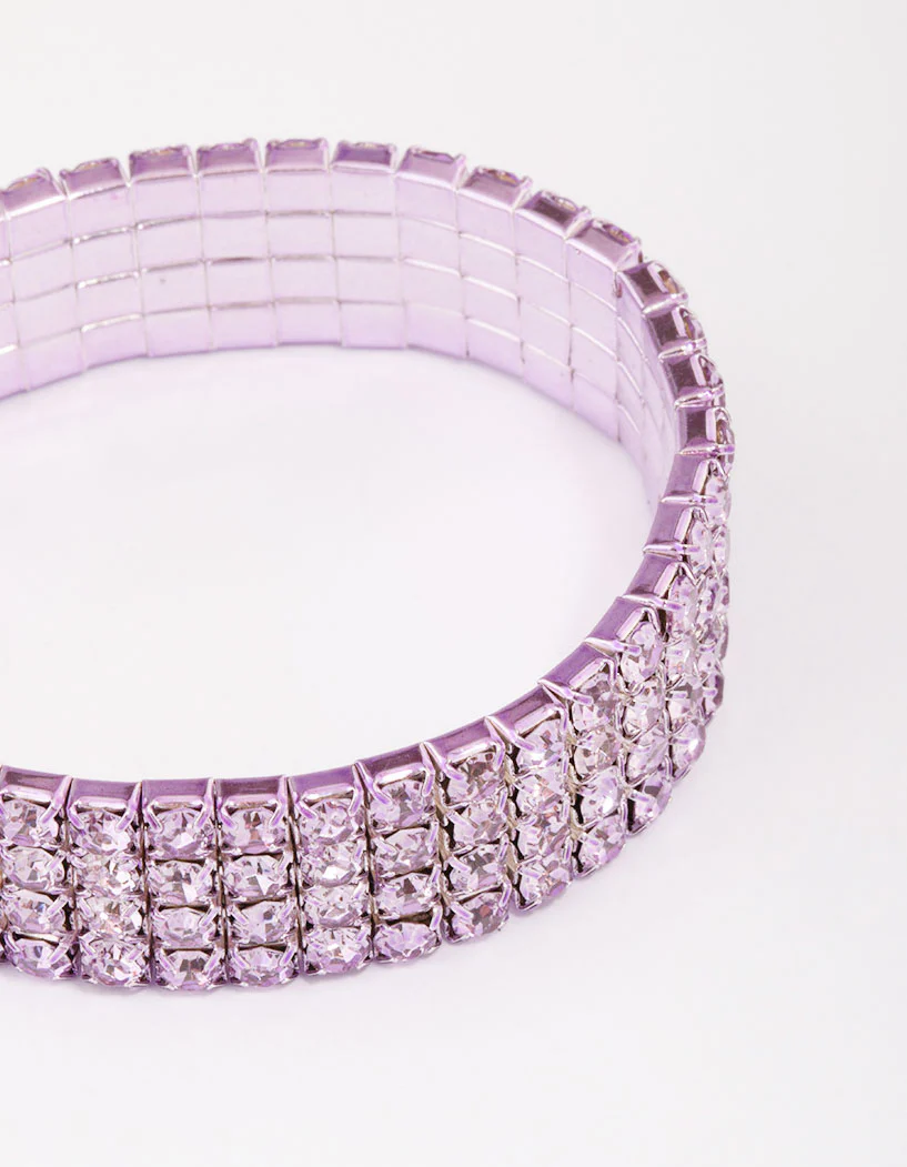 Lilac Stone Bling Stretch Bracelet - Image 2