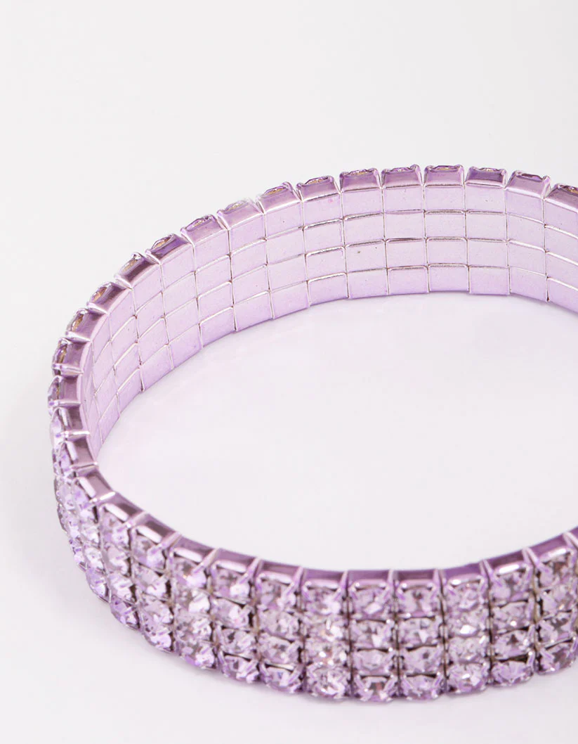 Lilac Stone Bling Stretch Bracelet - Image 3