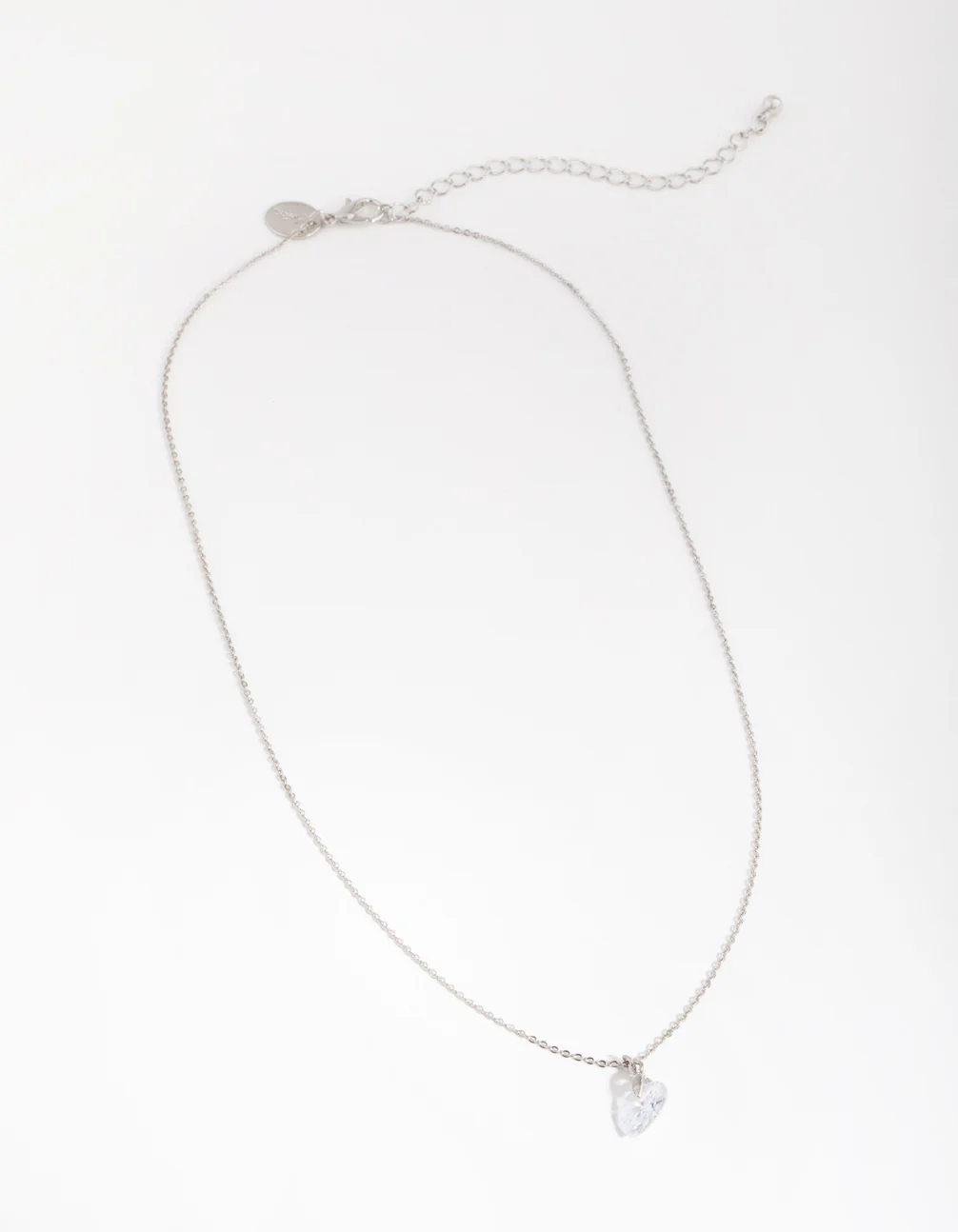 Silver Diamond Simulant Heart Necklace - Image 2