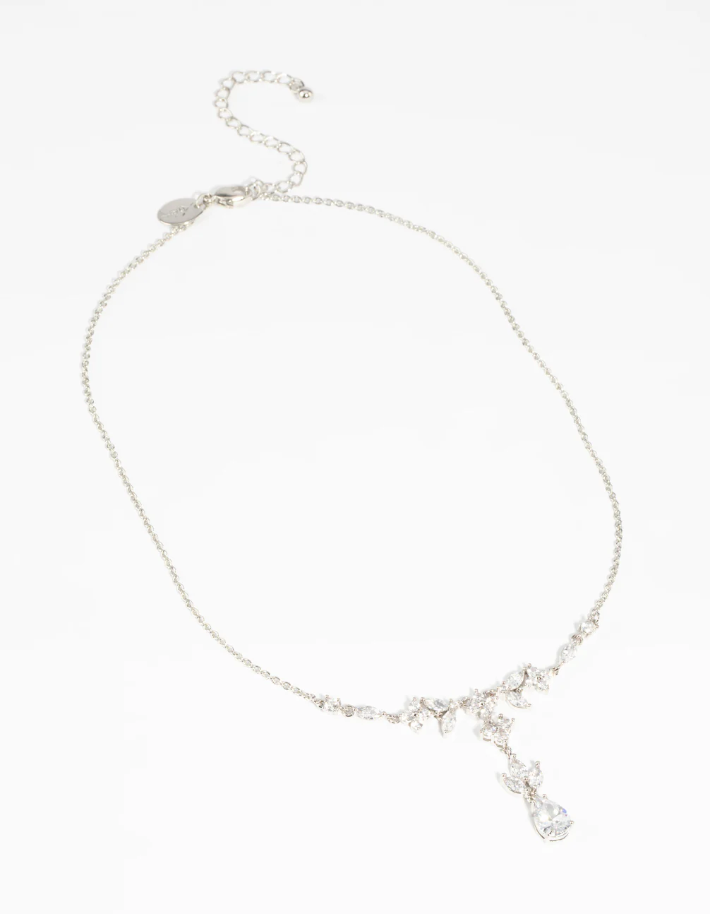 Diamond Simulant Flower Statement Necklace - Image 3