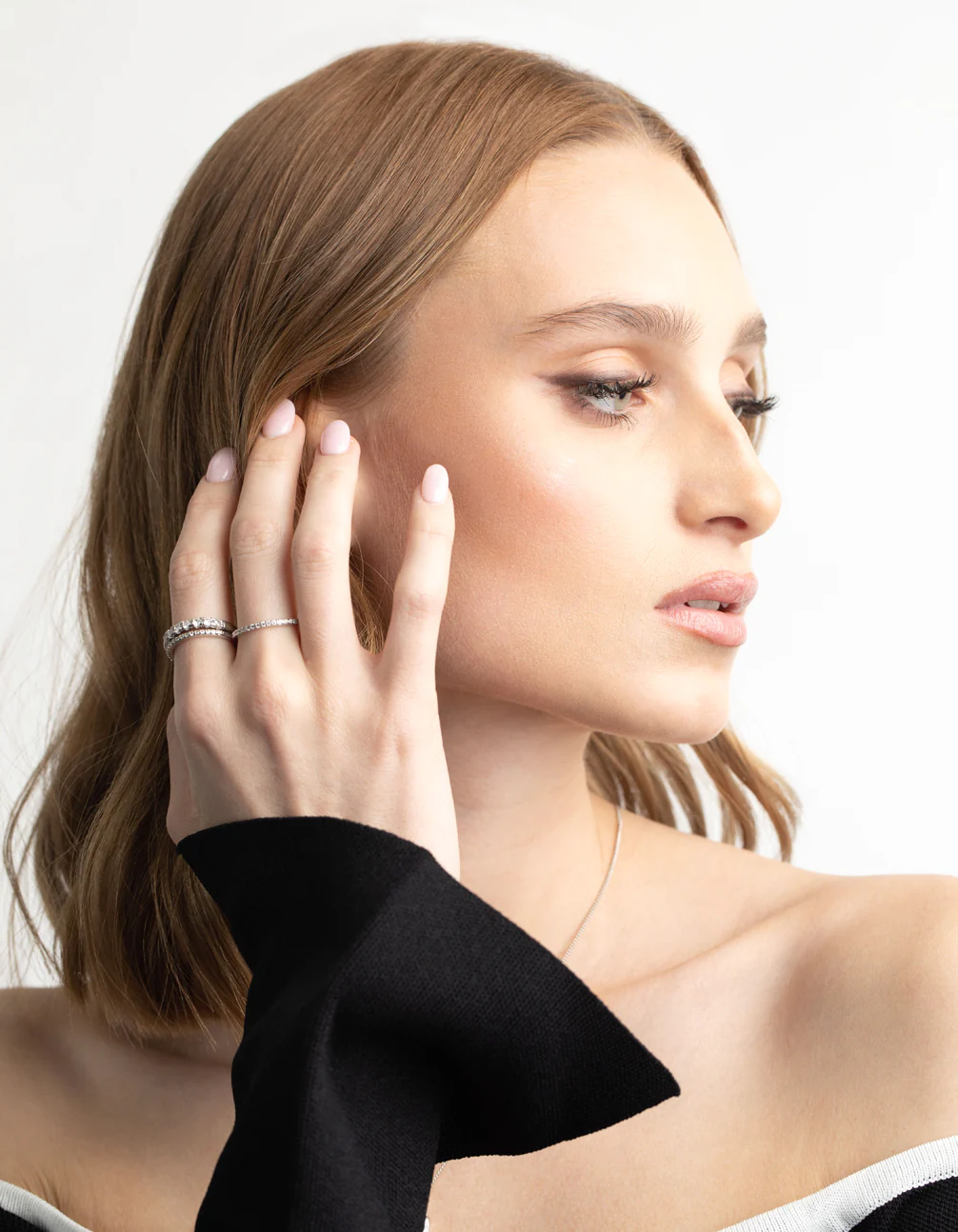 Rhodium Diamond Simulant Baguette Ring Pack - Image 2