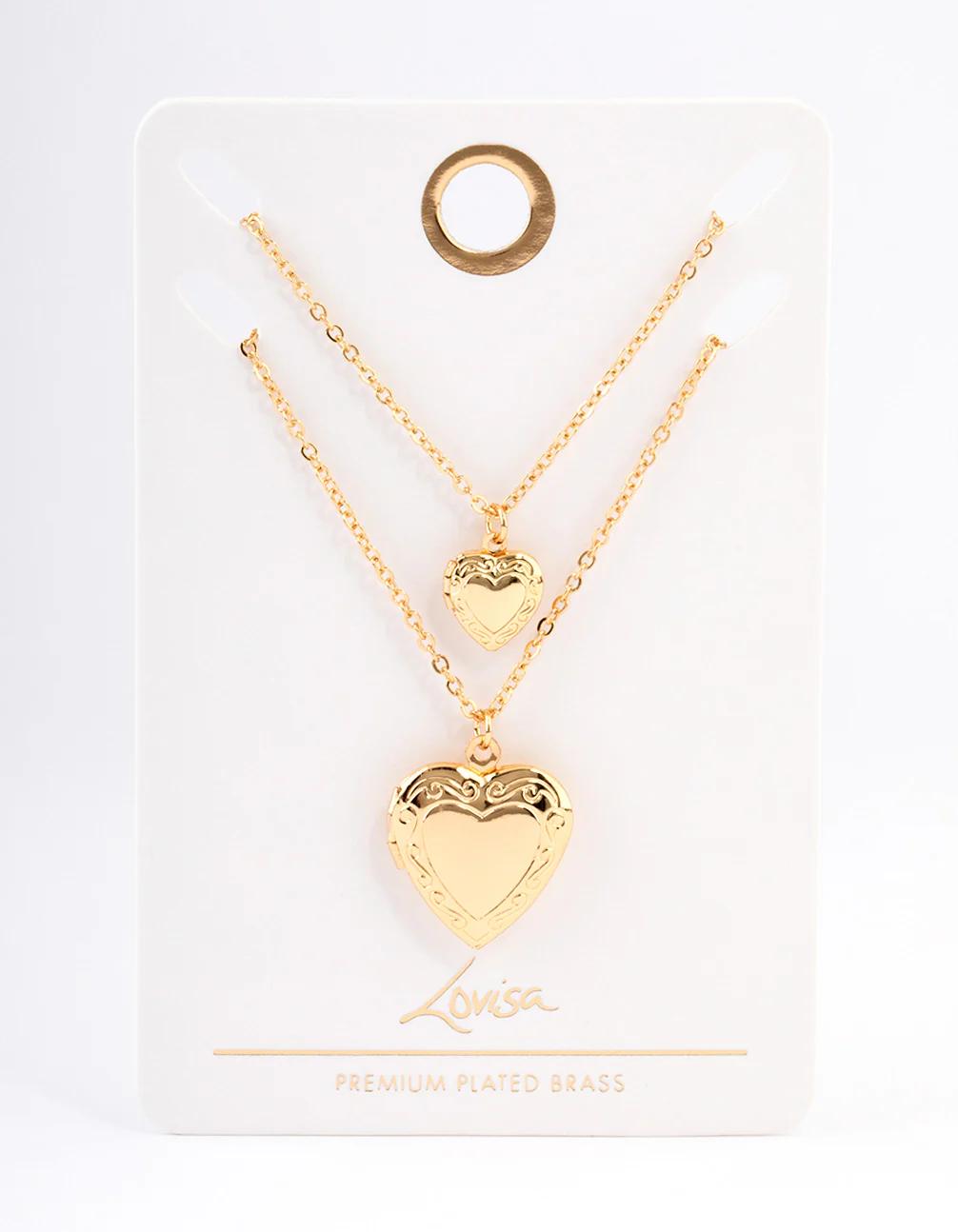 Gold Plated Brass Heart Locket Necklace Pack - Image 3