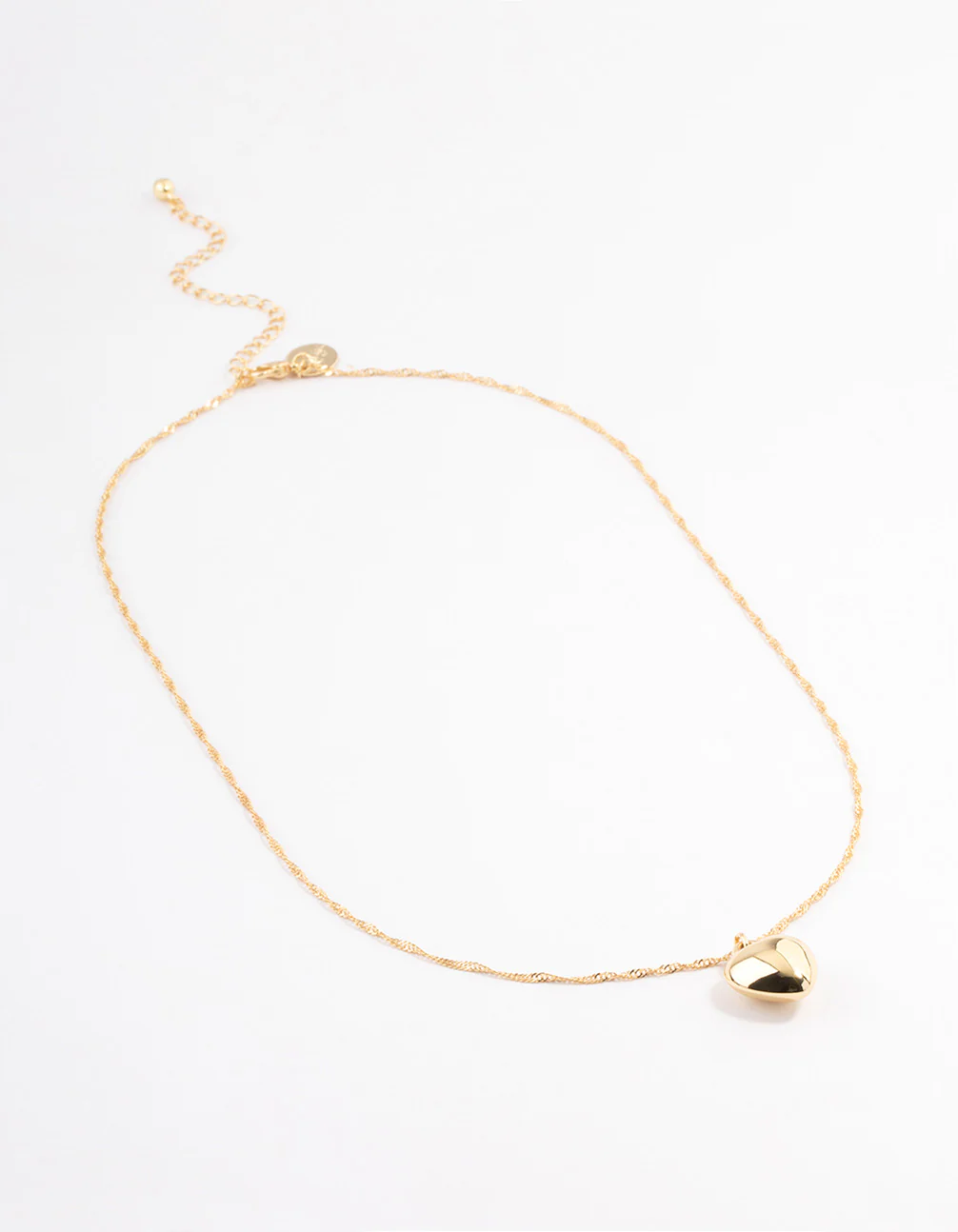 Gold Plated Brass Heart Necklace - Image 2