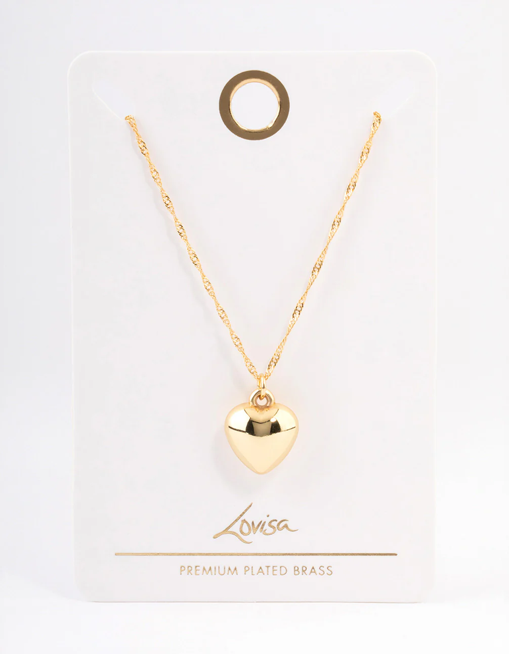 Gold Plated Brass Heart Necklace - Image 3
