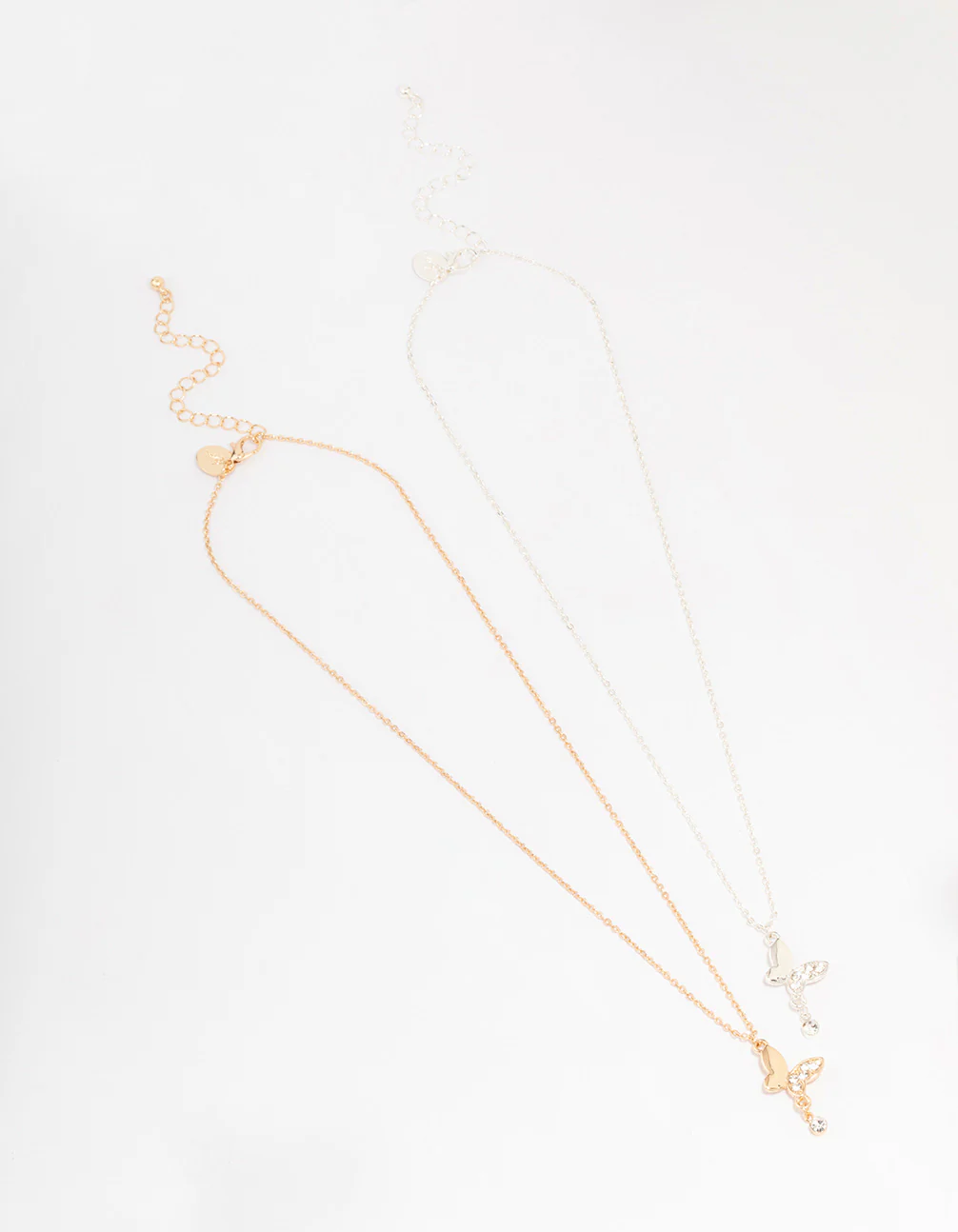 Mixed Metal Butterfly Diamante Necklace Pack - Image 3