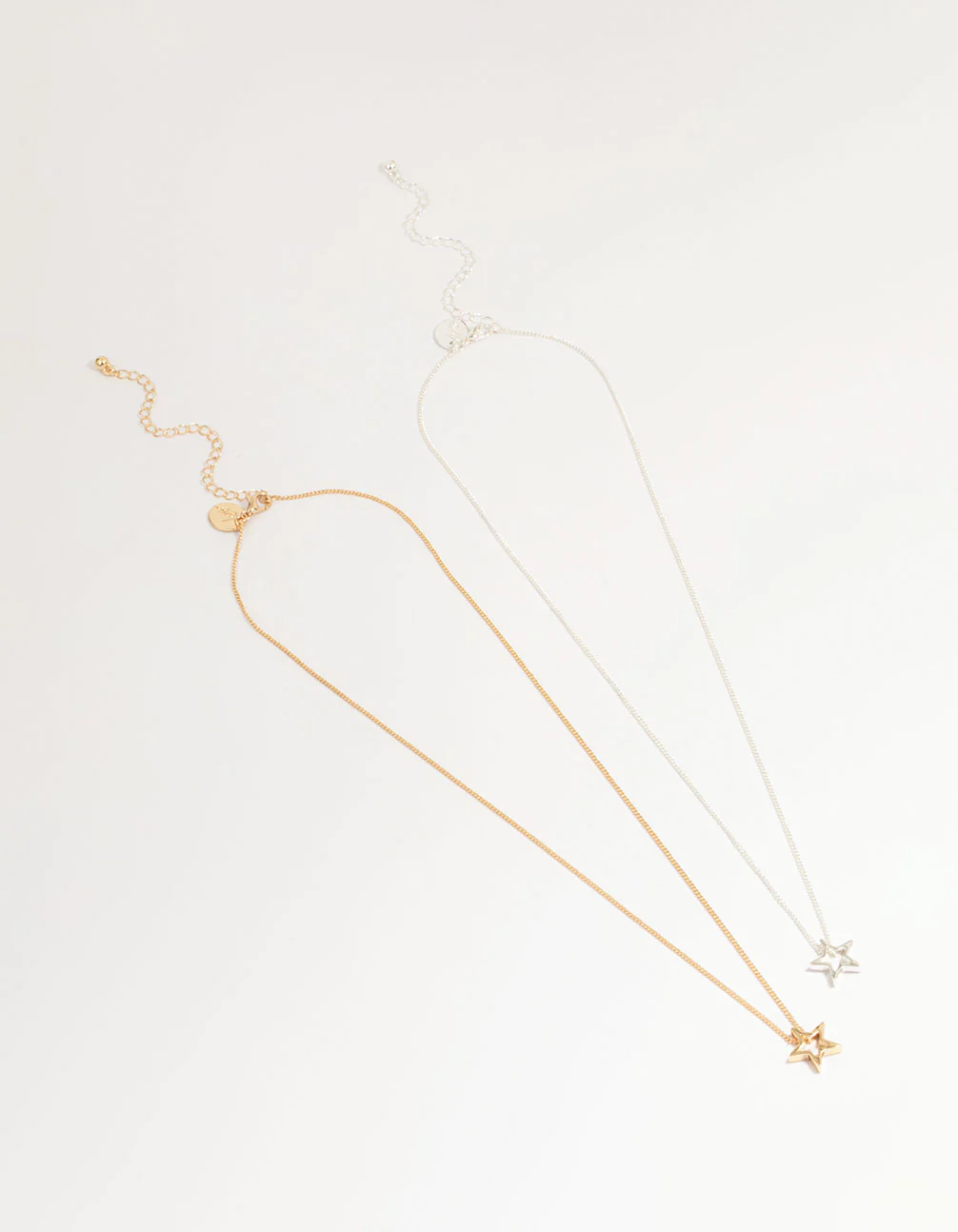 Mixed Metal Cutout Star Pendant Necklaces 2-Pack - Image 2