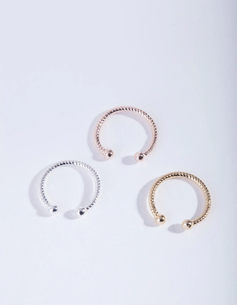 Mixed Metal Diamond Cut Septum Nose Ring Pack - Image 2