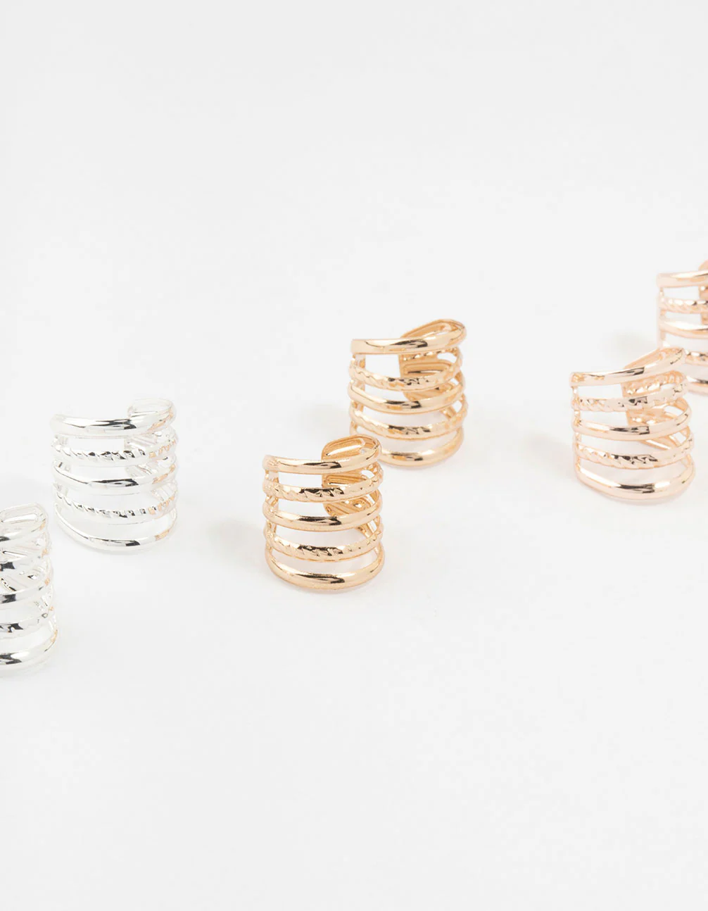Mixed Metals Ear Cuffs 6-Pack - Image 2