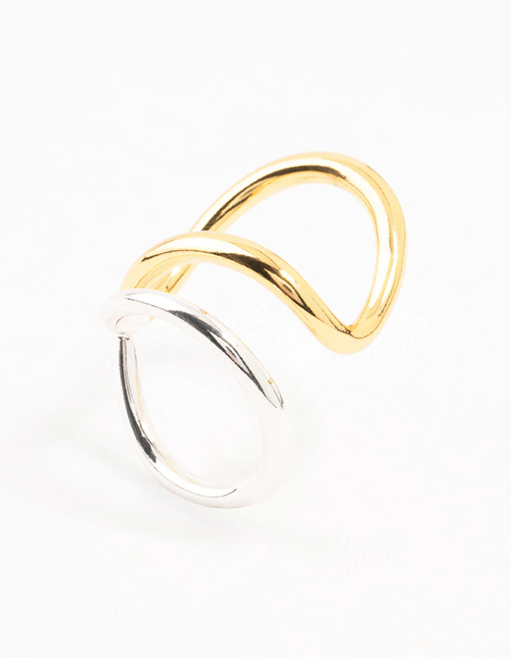Mixed Metals Elongated Wrapped Ring - Image 2