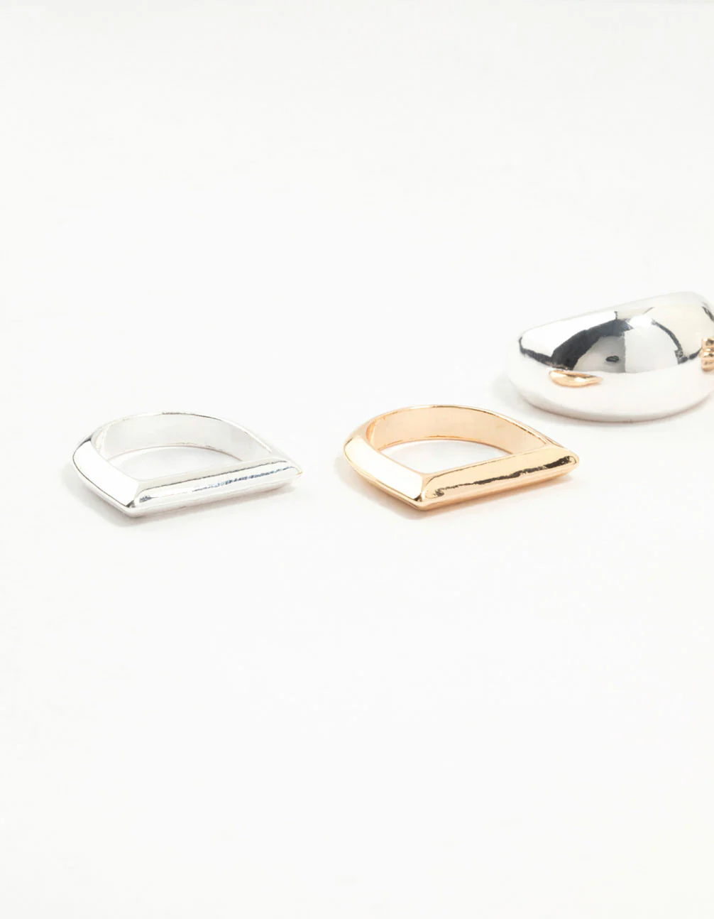 Mixed Metals Gold & Silver Smooth Rings Pack - Image 5
