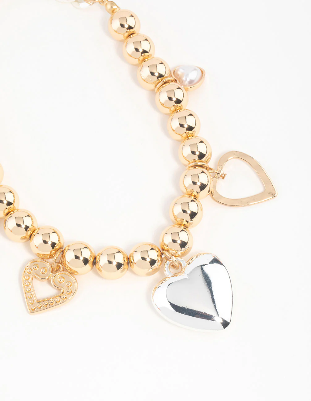 Mixed Metals Multiple Hearts Charm Keychain - Image 2