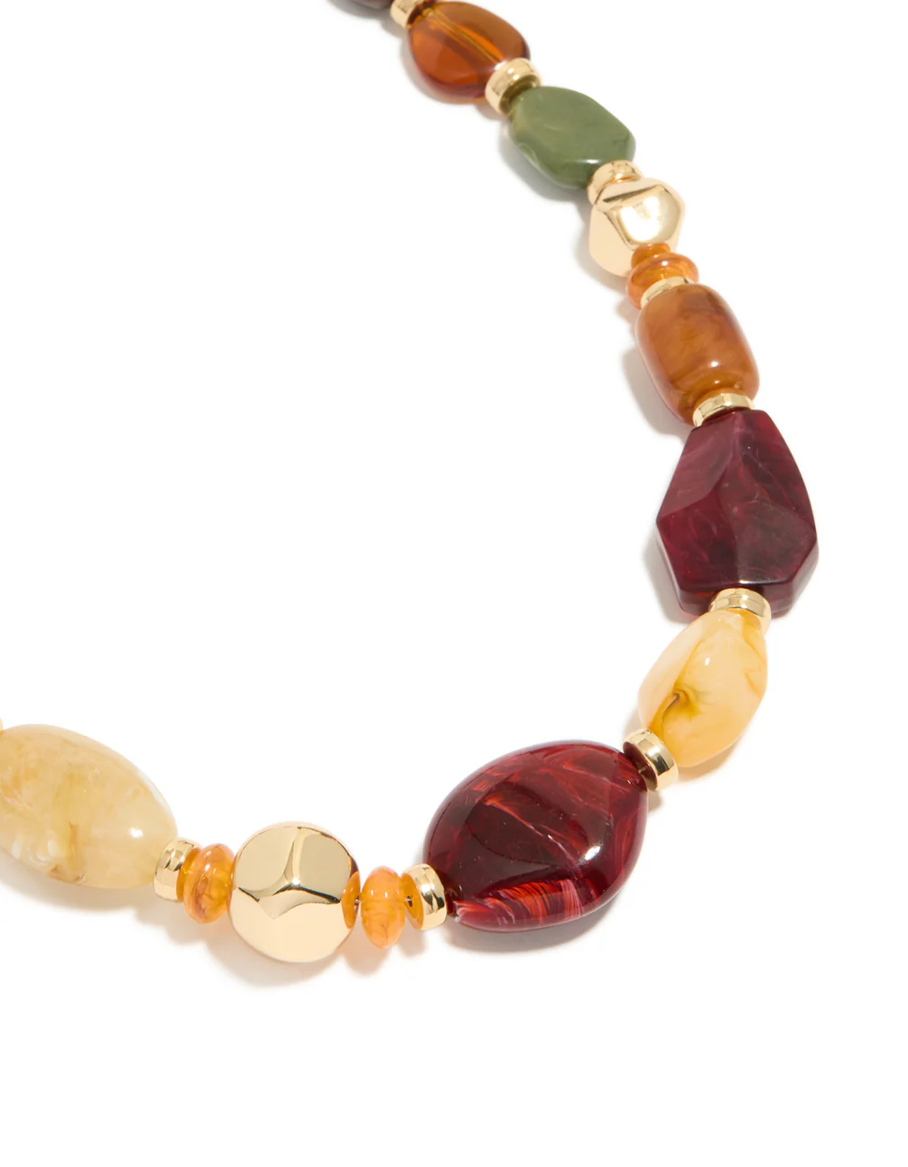 Multicoloured Beaded Organic Shape Graduating Necklace - Image 2
