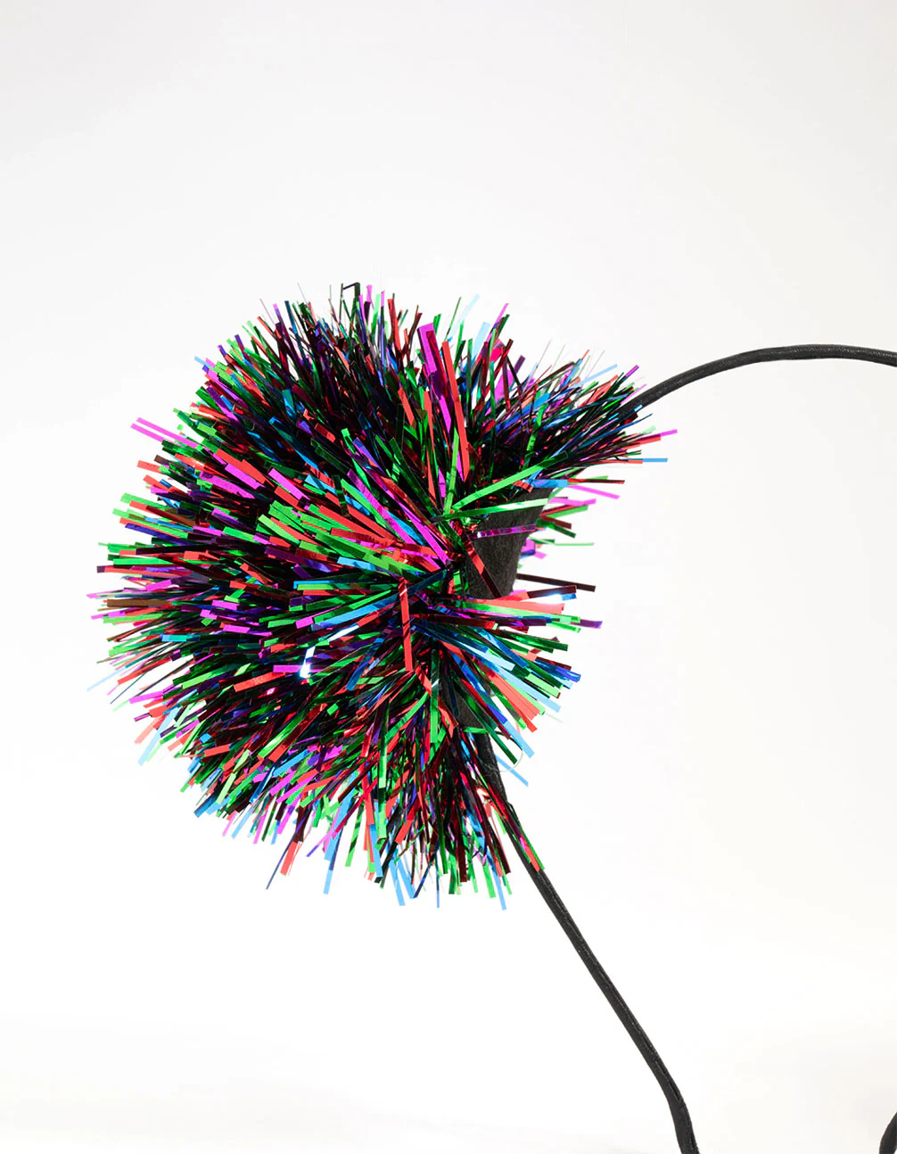 Multicoloured Tinsel Pom Pom Headband - Image 2