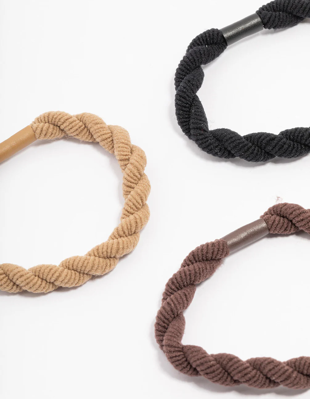 Neutral Fabric Detailed Hair Tie 5-Pack - Image 2