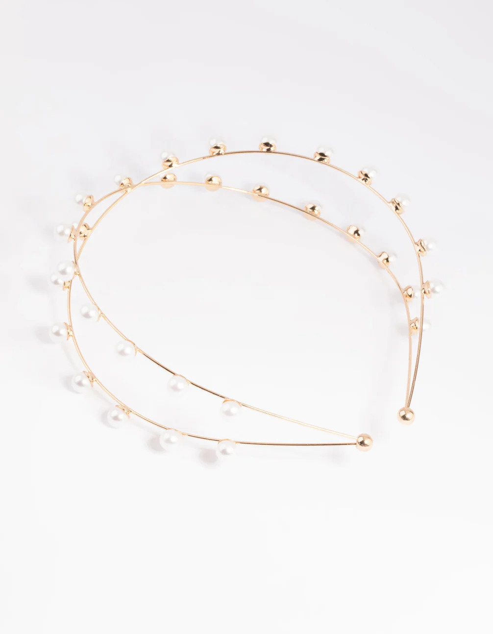 Gold Cross Over Pearl Headband - Image 4