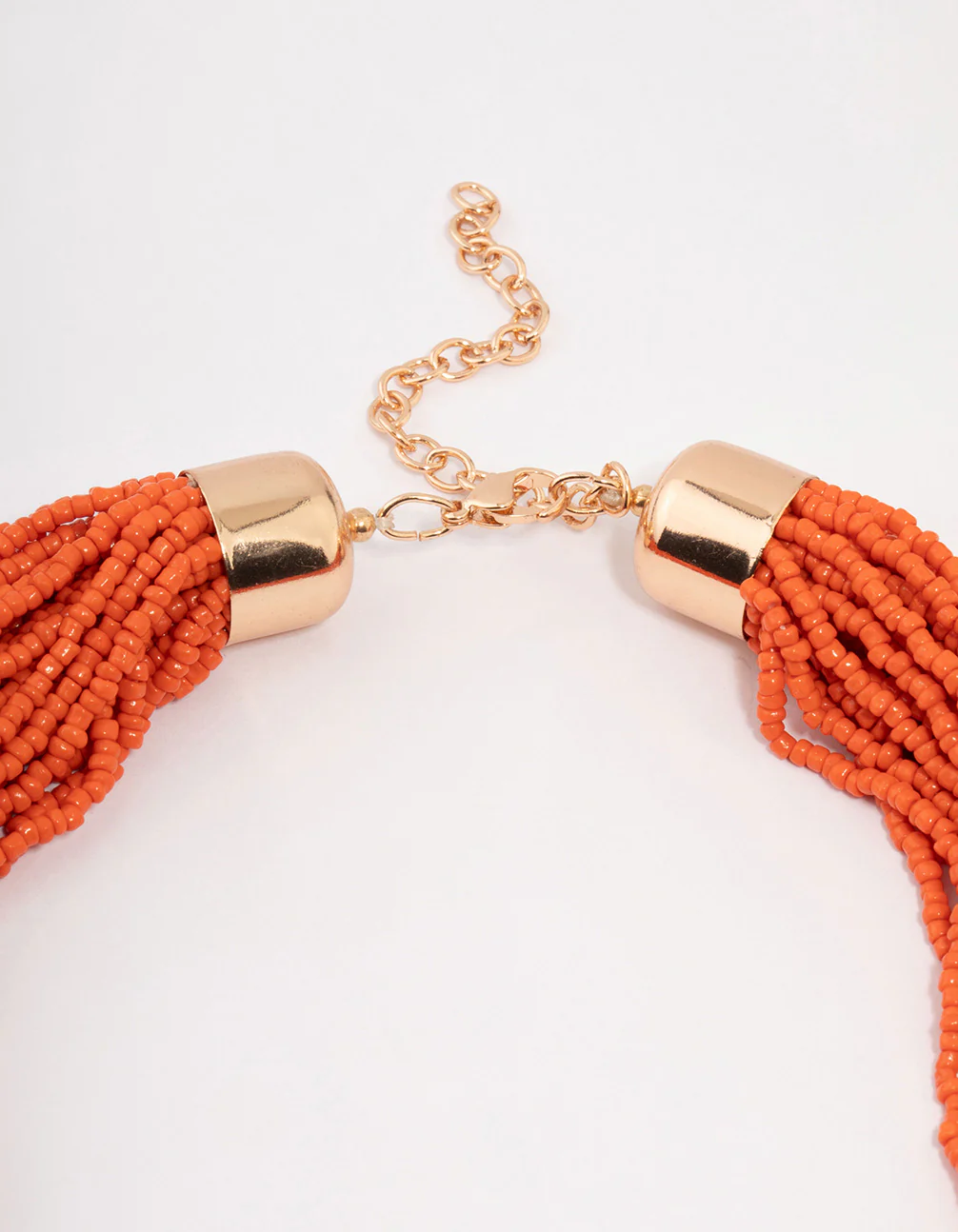 Orange Layered Beaded Necklace - Image 3