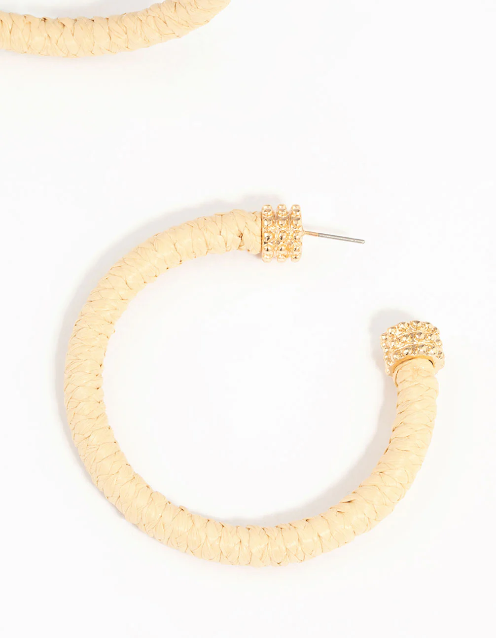 Paper Raffia Wrapped Hoop Earrings - Image 5