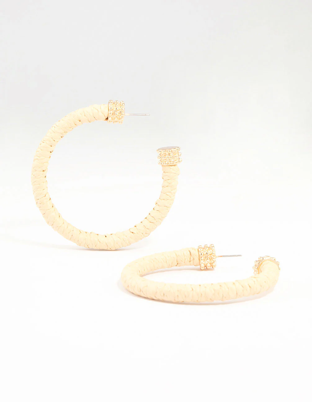 Paper Raffia Wrapped Hoop Earrings - Image 6
