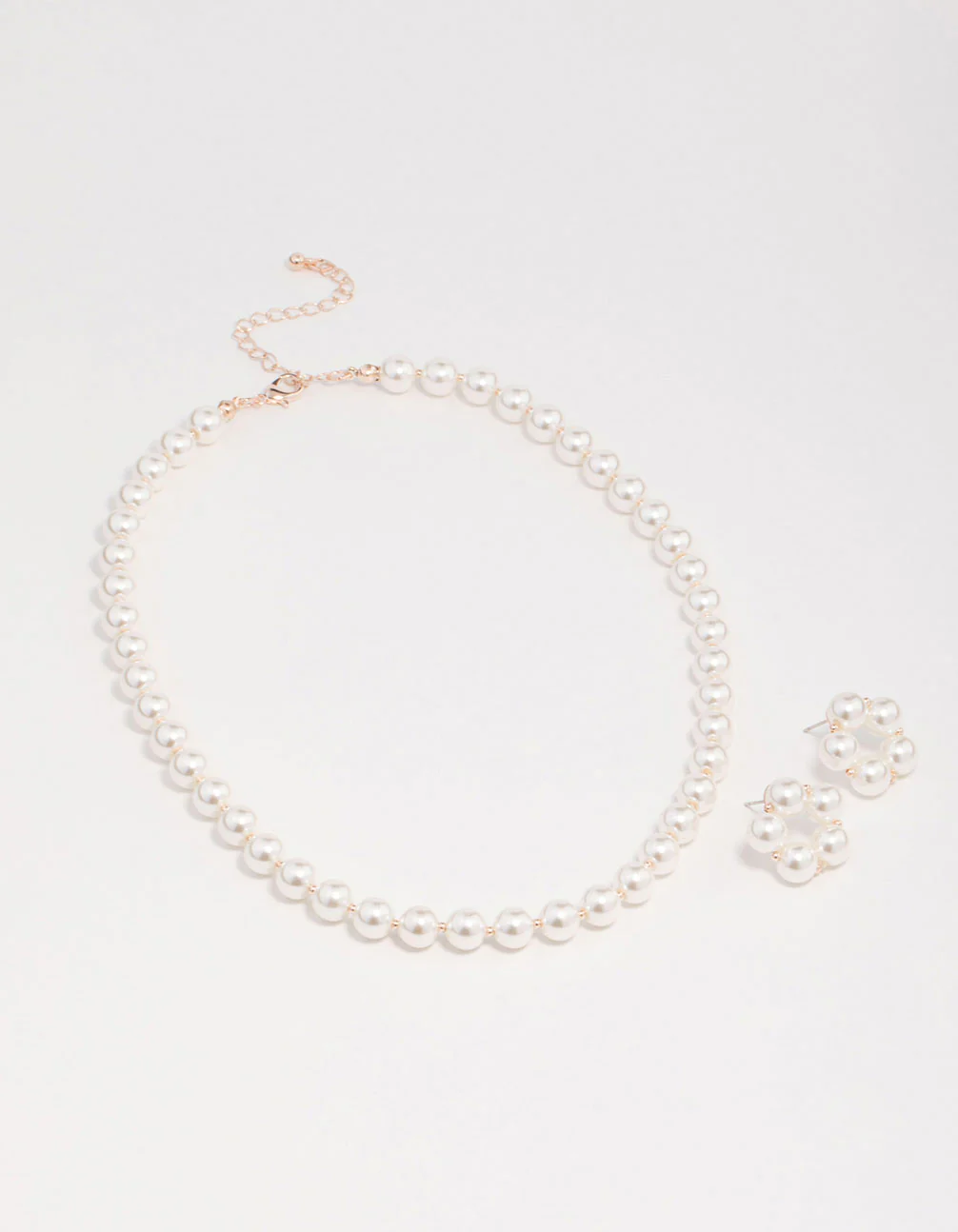 Pearl Flower Necklace & Earring Set - Image 2