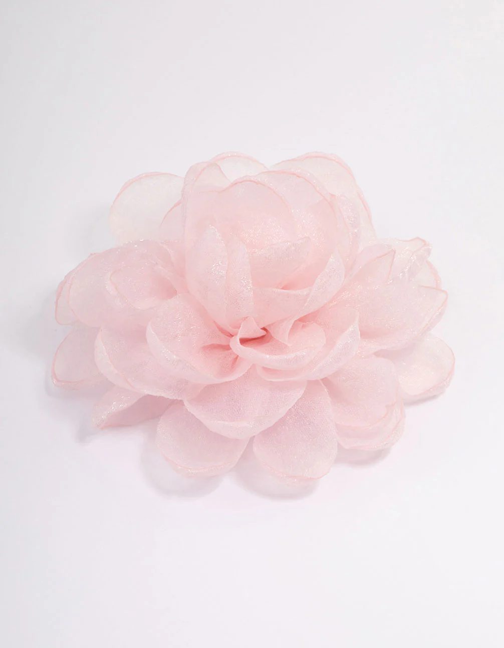 Pink Fabric Chiffon Flower Hair Clip & Brooch Pin
