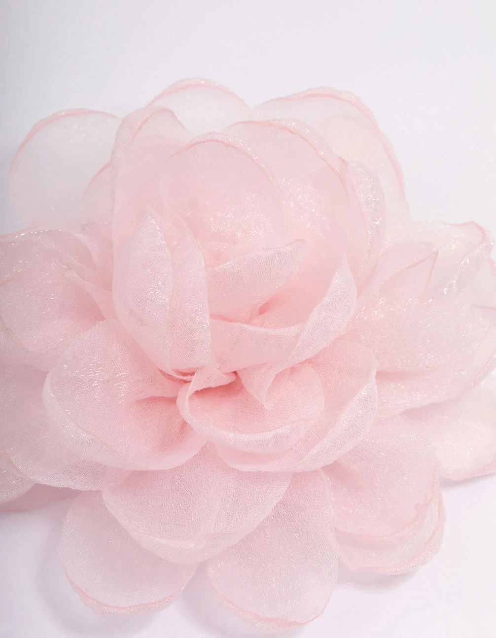 Pink Fabric Chiffon Flower Hair Clip & Brooch Pin - Image 2