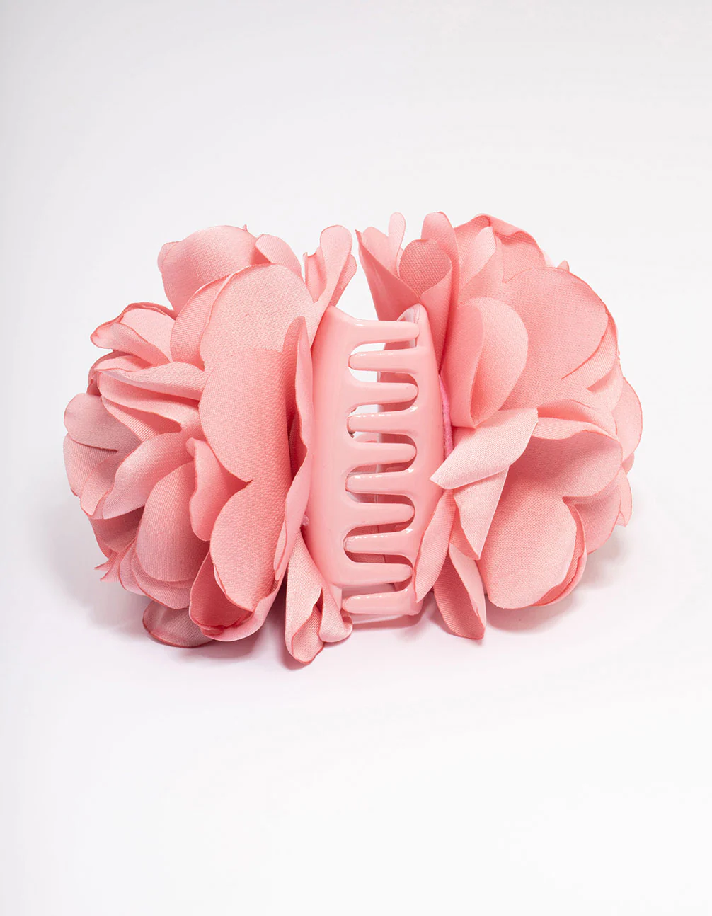 Pink Fabric Small Flower Hair Claw Clip - Image 2