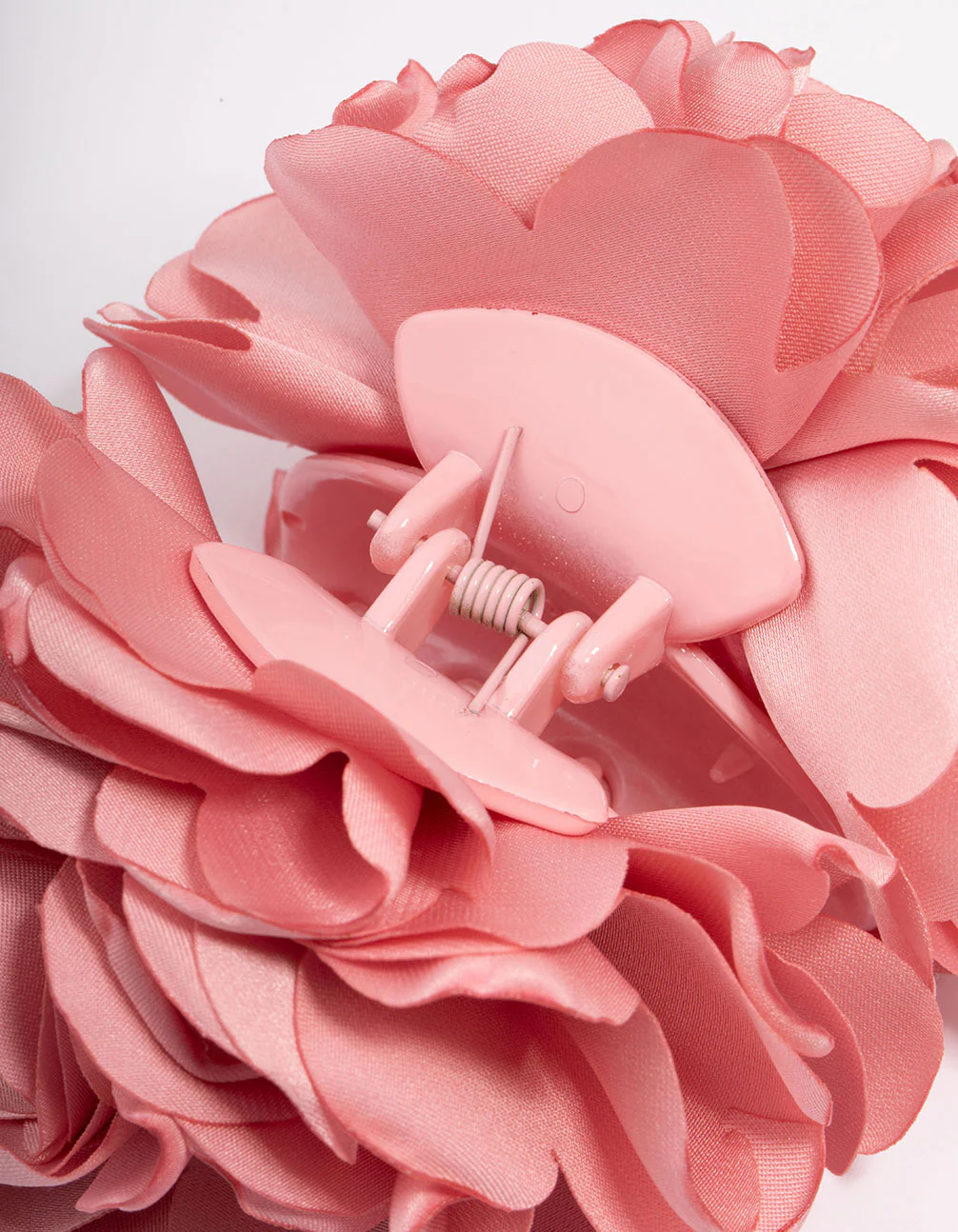 Pink Fabric Small Flower Hair Claw Clip - Image 3