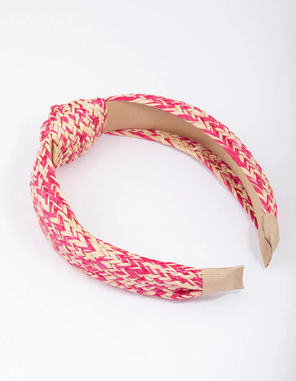 Pink Fabric Wave Twisted Knotted Headband - Image 3