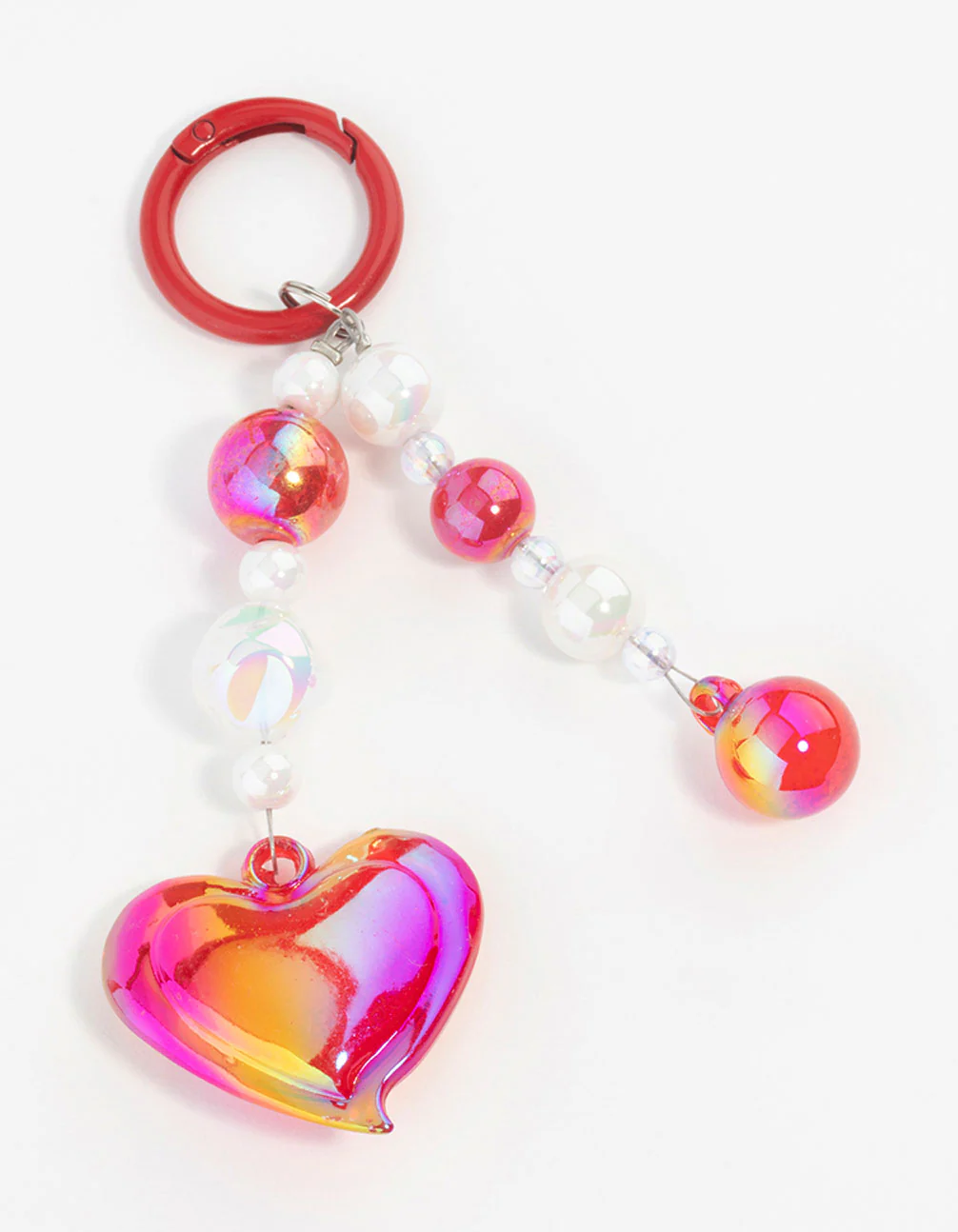 Pink Large Heart Keychain